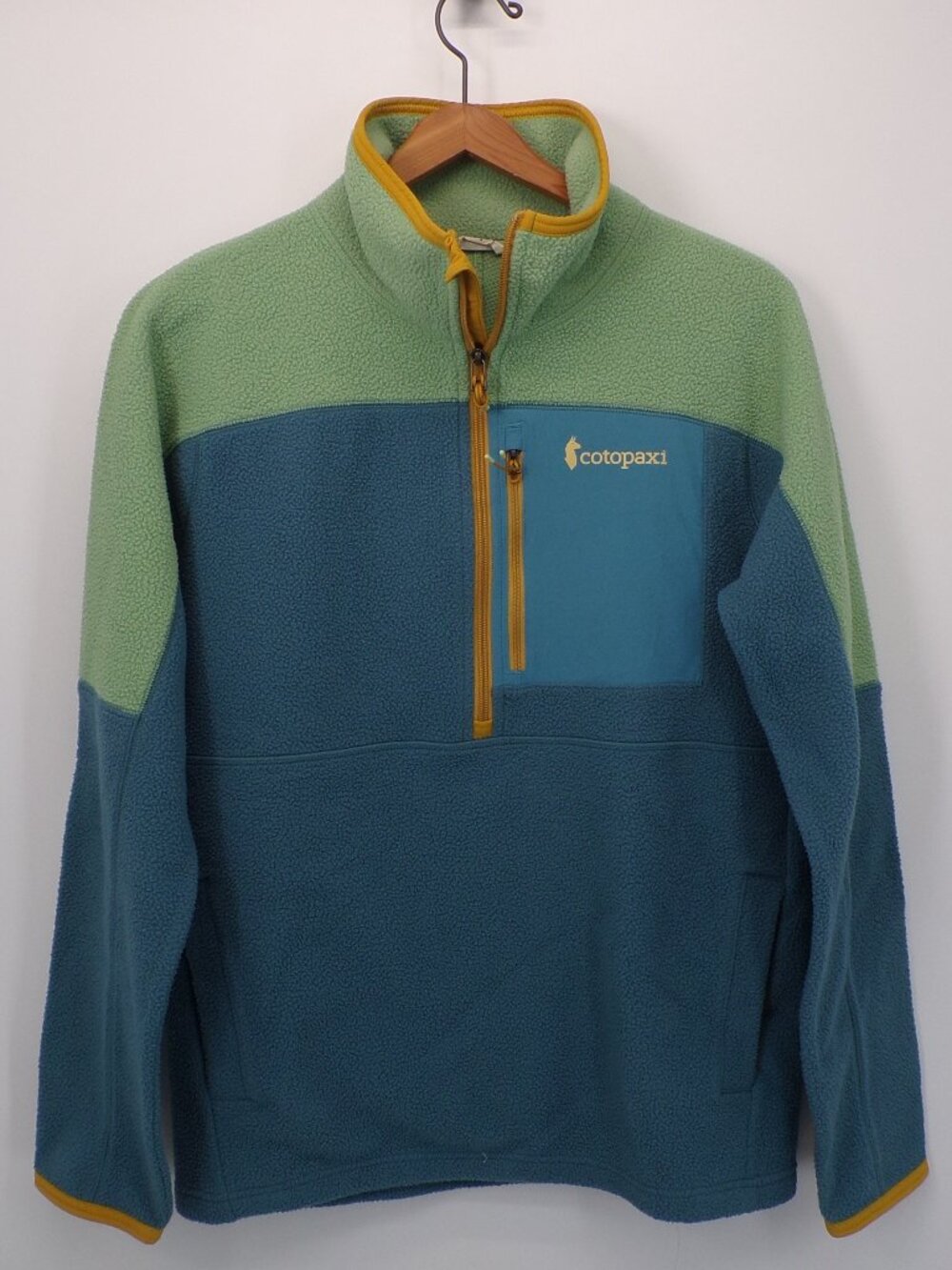 Cotopaxi Men's S Fleece Pullover Quarter Zip Green Blue